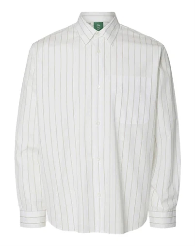 ANNARR - ANRaslund Classic Stripe Skjorte - Brilliant White/Stripes